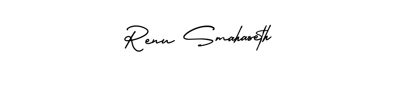 Make a short Renu Smahaseth signature style. Manage your documents anywhere anytime using AmerikaSignatureDemo-Regular. Create and add eSignatures, submit forms, share and send files easily. Renu Smahaseth signature style 3 images and pictures png