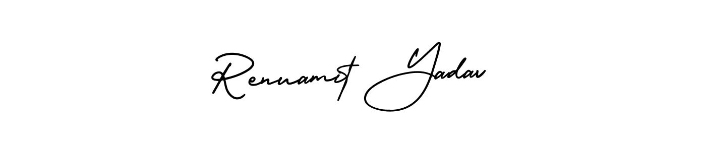 Make a short Renuamit Yadav signature style. Manage your documents anywhere anytime using AmerikaSignatureDemo-Regular. Create and add eSignatures, submit forms, share and send files easily. Renuamit Yadav signature style 3 images and pictures png