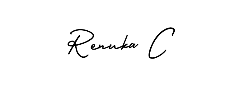 Make a beautiful signature design for name Renuka C. With this signature (AmerikaSignatureDemo-Regular) style, you can create a handwritten signature for free. Renuka C signature style 3 images and pictures png