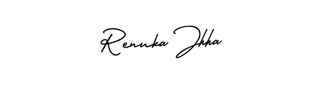 It looks lik you need a new signature style for name Renuka Jhha. Design unique handwritten (AmerikaSignatureDemo-Regular) signature with our free signature maker in just a few clicks. Renuka Jhha signature style 3 images and pictures png