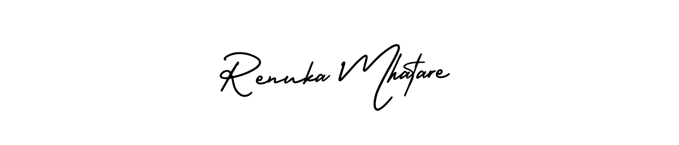Also we have Renuka Mhatare name is the best signature style. Create professional handwritten signature collection using AmerikaSignatureDemo-Regular autograph style. Renuka Mhatare signature style 3 images and pictures png