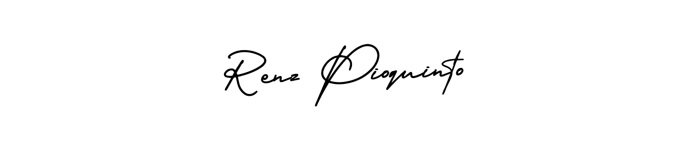 This is the best signature style for the Renz Pioquinto name. Also you like these signature font (AmerikaSignatureDemo-Regular). Mix name signature. Renz Pioquinto signature style 3 images and pictures png