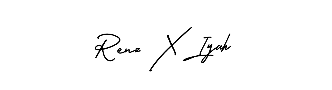 AmerikaSignatureDemo-Regular is a professional signature style that is perfect for those who want to add a touch of class to their signature. It is also a great choice for those who want to make their signature more unique. Get Renz X Iyah name to fancy signature for free. Renz X Iyah signature style 3 images and pictures png
