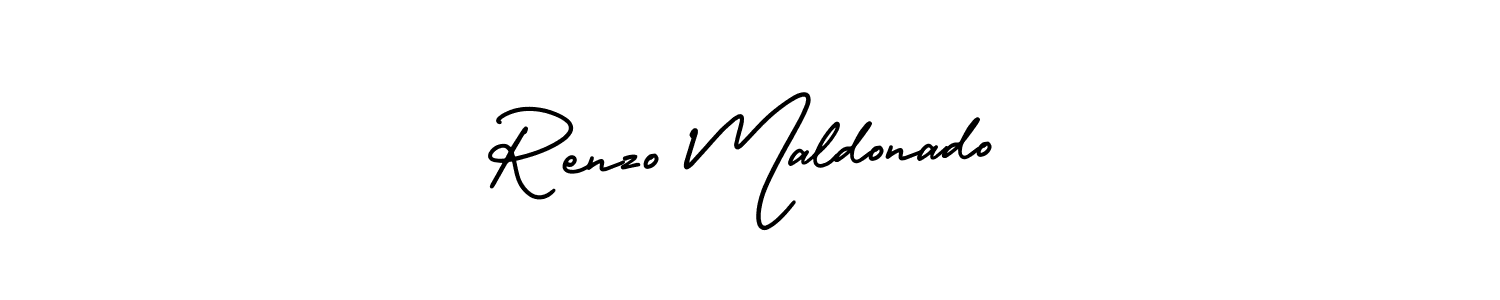 The best way (AmerikaSignatureDemo-Regular) to make a short signature is to pick only two or three words in your name. The name Renzo Maldonado include a total of six letters. For converting this name. Renzo Maldonado signature style 3 images and pictures png
