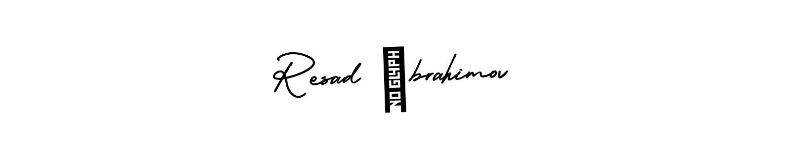 How to make Resad İbrahimov name signature. Use AmerikaSignatureDemo-Regular style for creating short signs online. This is the latest handwritten sign. Resad İbrahimov signature style 3 images and pictures png