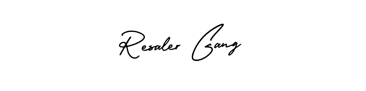 It looks lik you need a new signature style for name Resaler Gang. Design unique handwritten (AmerikaSignatureDemo-Regular) signature with our free signature maker in just a few clicks. Resaler Gang signature style 3 images and pictures png