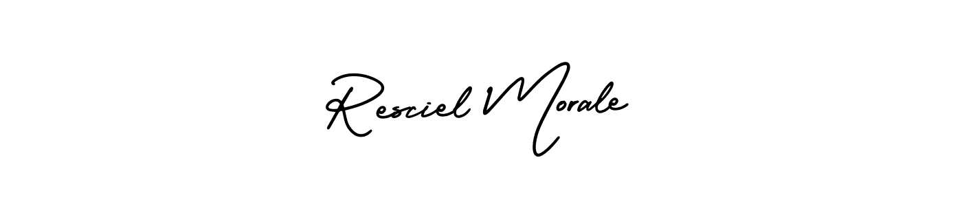 Make a beautiful signature design for name Resciel Morale. With this signature (AmerikaSignatureDemo-Regular) style, you can create a handwritten signature for free. Resciel Morale signature style 3 images and pictures png