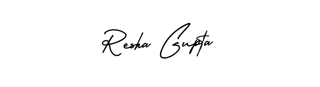 It looks lik you need a new signature style for name Resha Gupta. Design unique handwritten (AmerikaSignatureDemo-Regular) signature with our free signature maker in just a few clicks. Resha Gupta signature style 3 images and pictures png