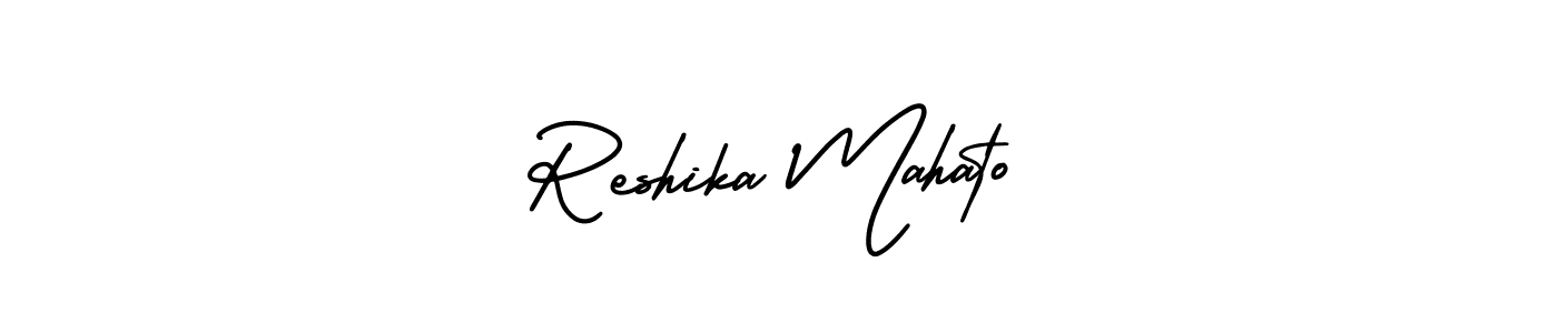 Create a beautiful signature design for name Reshika Mahato. With this signature (AmerikaSignatureDemo-Regular) fonts, you can make a handwritten signature for free. Reshika Mahato signature style 3 images and pictures png