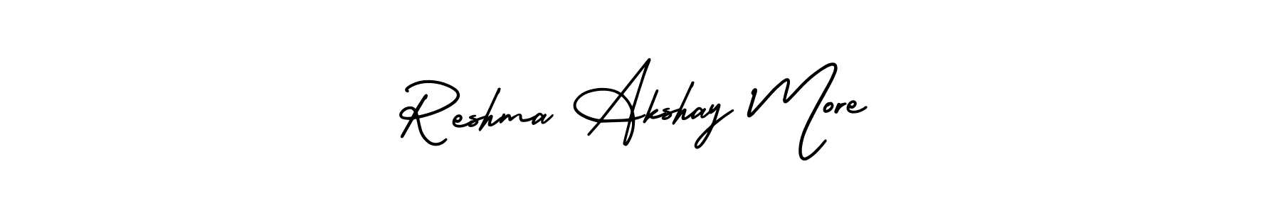 Similarly AmerikaSignatureDemo-Regular is the best handwritten signature design. Signature creator online .You can use it as an online autograph creator for name Reshma Akshay More. Reshma Akshay More signature style 3 images and pictures png