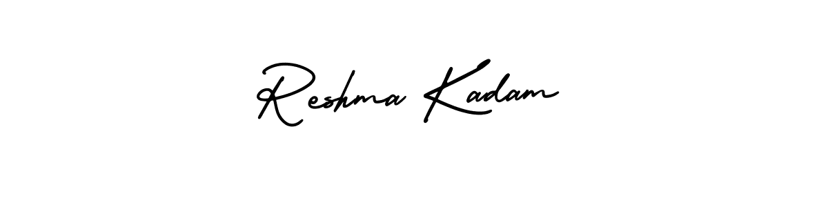 The best way (AmerikaSignatureDemo-Regular) to make a short signature is to pick only two or three words in your name. The name Reshma Kadam include a total of six letters. For converting this name. Reshma Kadam signature style 3 images and pictures png