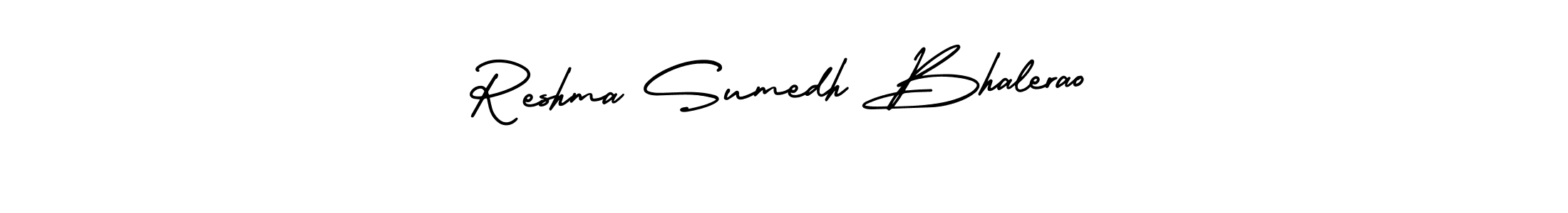 AmerikaSignatureDemo-Regular is a professional signature style that is perfect for those who want to add a touch of class to their signature. It is also a great choice for those who want to make their signature more unique. Get Reshma Sumedh Bhalerao name to fancy signature for free. Reshma Sumedh Bhalerao signature style 3 images and pictures png