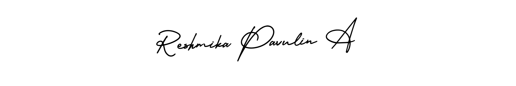 Design your own signature with our free online signature maker. With this signature software, you can create a handwritten (AmerikaSignatureDemo-Regular) signature for name Reshmika Pavulin A. Reshmika Pavulin A signature style 3 images and pictures png