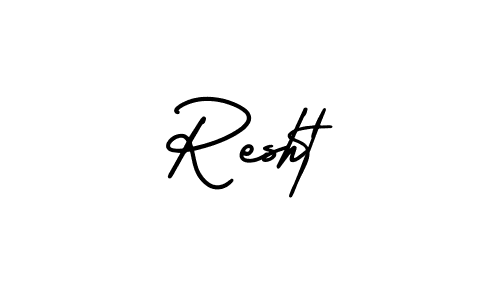 How to make Resht signature? AmerikaSignatureDemo-Regular is a professional autograph style. Create handwritten signature for Resht name. Resht signature style 3 images and pictures png
