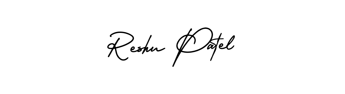 How to make Reshu Patel name signature. Use AmerikaSignatureDemo-Regular style for creating short signs online. This is the latest handwritten sign. Reshu Patel signature style 3 images and pictures png