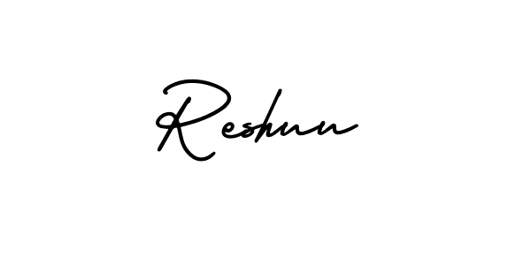 This is the best signature style for the Reshuu name. Also you like these signature font (AmerikaSignatureDemo-Regular). Mix name signature. Reshuu signature style 3 images and pictures png