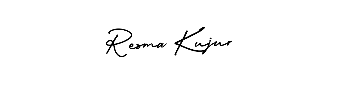 The best way (AmerikaSignatureDemo-Regular) to make a short signature is to pick only two or three words in your name. The name Resma Kujur include a total of six letters. For converting this name. Resma Kujur signature style 3 images and pictures png