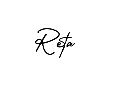 Use a signature maker to create a handwritten signature online. With this signature software, you can design (AmerikaSignatureDemo-Regular) your own signature for name Reta. Reta signature style 3 images and pictures png