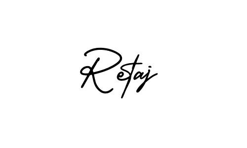 Retaj stylish signature style. Best Handwritten Sign (AmerikaSignatureDemo-Regular) for my name. Handwritten Signature Collection Ideas for my name Retaj. Retaj signature style 3 images and pictures png