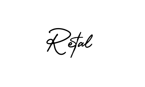 Similarly AmerikaSignatureDemo-Regular is the best handwritten signature design. Signature creator online .You can use it as an online autograph creator for name Retal. Retal signature style 3 images and pictures png