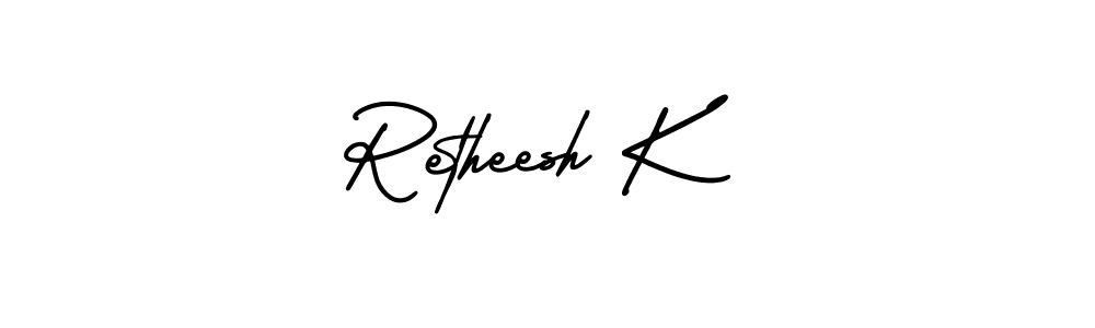 Best and Professional Signature Style for Retheesh K. AmerikaSignatureDemo-Regular Best Signature Style Collection. Retheesh K signature style 3 images and pictures png