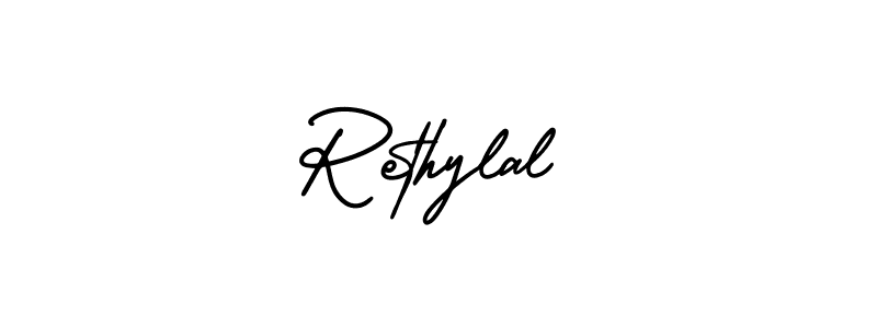 Use a signature maker to create a handwritten signature online. With this signature software, you can design (AmerikaSignatureDemo-Regular) your own signature for name Rethylal. Rethylal signature style 3 images and pictures png