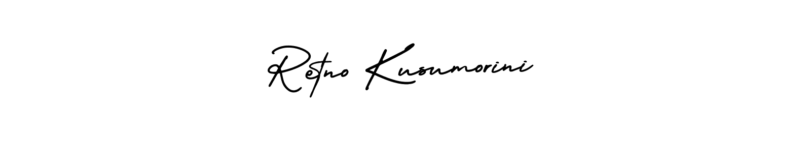 Create a beautiful signature design for name Retno Kusumorini. With this signature (AmerikaSignatureDemo-Regular) fonts, you can make a handwritten signature for free. Retno Kusumorini signature style 3 images and pictures png