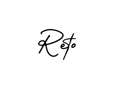 Make a beautiful signature design for name Reto. Use this online signature maker to create a handwritten signature for free. Reto signature style 3 images and pictures png