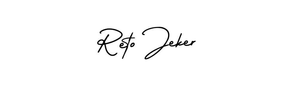 Reto Jeker stylish signature style. Best Handwritten Sign (AmerikaSignatureDemo-Regular) for my name. Handwritten Signature Collection Ideas for my name Reto Jeker. Reto Jeker signature style 3 images and pictures png