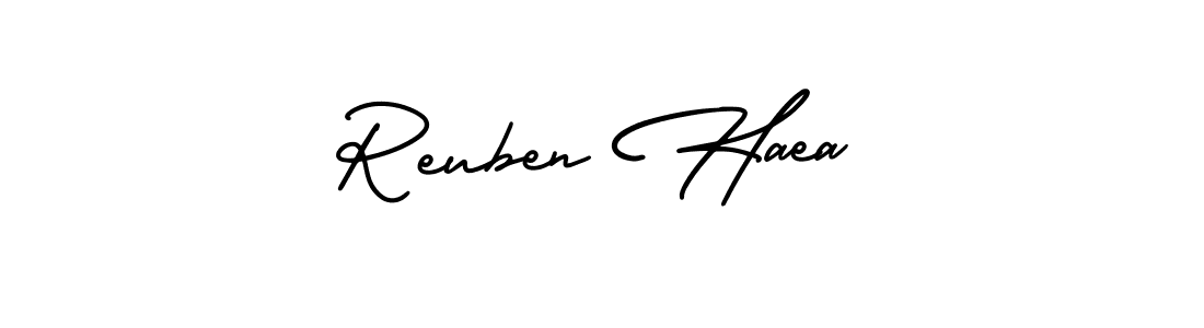 The best way (AmerikaSignatureDemo-Regular) to make a short signature is to pick only two or three words in your name. The name Reuben Haea include a total of six letters. For converting this name. Reuben Haea signature style 3 images and pictures png