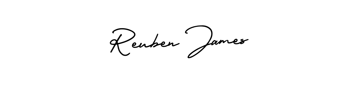 Make a beautiful signature design for name Reuben James. With this signature (AmerikaSignatureDemo-Regular) style, you can create a handwritten signature for free. Reuben James signature style 3 images and pictures png