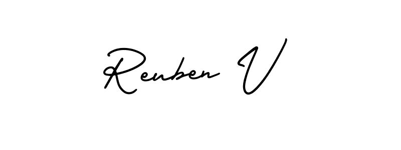 Create a beautiful signature design for name Reuben V. With this signature (AmerikaSignatureDemo-Regular) fonts, you can make a handwritten signature for free. Reuben V signature style 3 images and pictures png