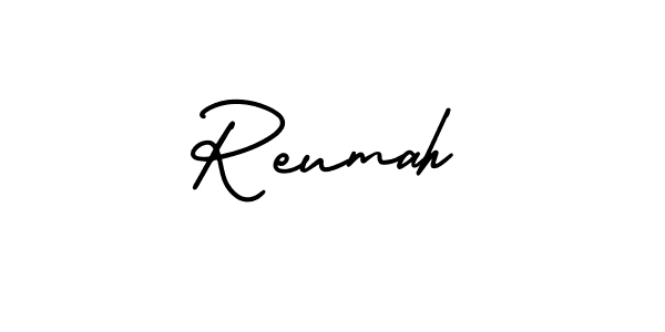 How to make Reumah signature? AmerikaSignatureDemo-Regular is a professional autograph style. Create handwritten signature for Reumah name. Reumah signature style 3 images and pictures png