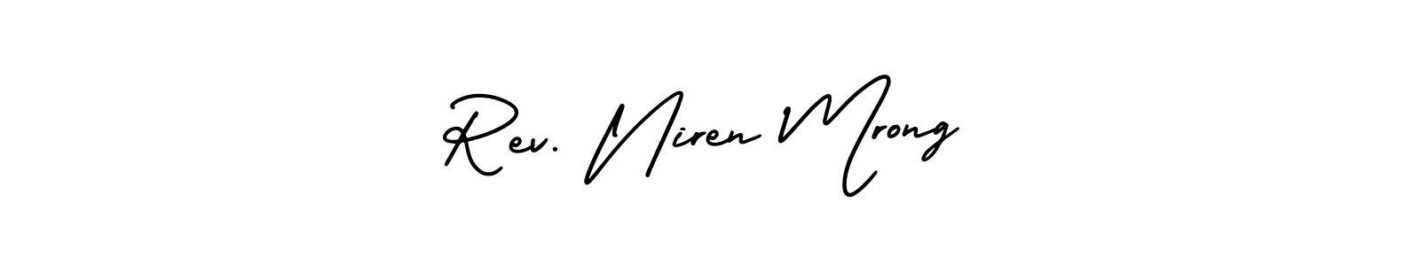 Use a signature maker to create a handwritten signature online. With this signature software, you can design (AmerikaSignatureDemo-Regular) your own signature for name Rev. Niren Mrong. Rev. Niren Mrong signature style 3 images and pictures png