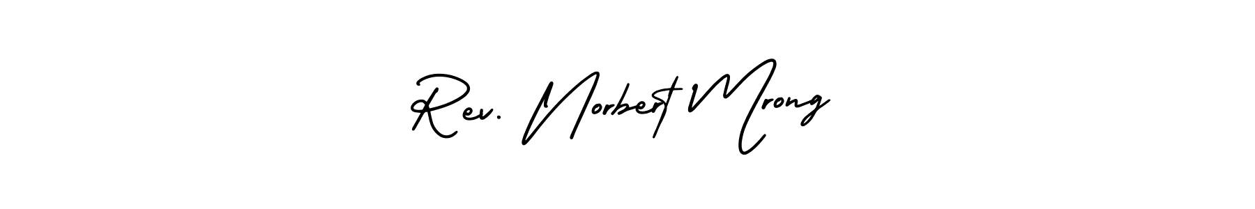 You should practise on your own different ways (AmerikaSignatureDemo-Regular) to write your name (Rev. Norbert Mrong) in signature. don't let someone else do it for you. Rev. Norbert Mrong signature style 3 images and pictures png