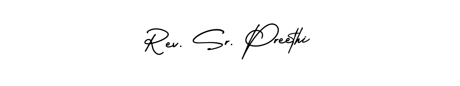 Use a signature maker to create a handwritten signature online. With this signature software, you can design (AmerikaSignatureDemo-Regular) your own signature for name Rev. Sr. Preethi. Rev. Sr. Preethi signature style 3 images and pictures png