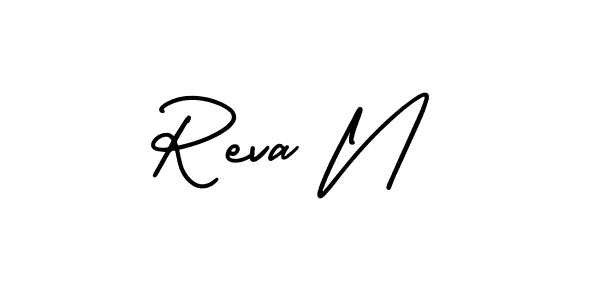 Also You can easily find your signature by using the search form. We will create Reva N name handwritten signature images for you free of cost using AmerikaSignatureDemo-Regular sign style. Reva N signature style 3 images and pictures png