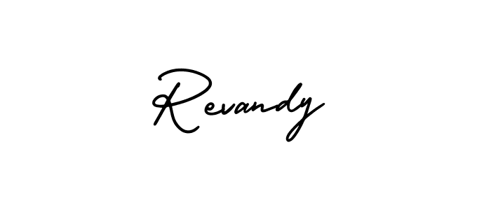 Revandy stylish signature style. Best Handwritten Sign (AmerikaSignatureDemo-Regular) for my name. Handwritten Signature Collection Ideas for my name Revandy. Revandy signature style 3 images and pictures png