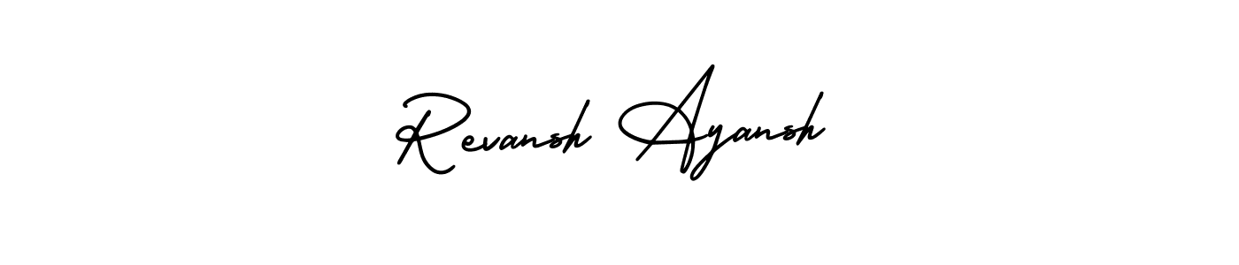 Revansh Ayansh stylish signature style. Best Handwritten Sign (AmerikaSignatureDemo-Regular) for my name. Handwritten Signature Collection Ideas for my name Revansh Ayansh. Revansh Ayansh signature style 3 images and pictures png