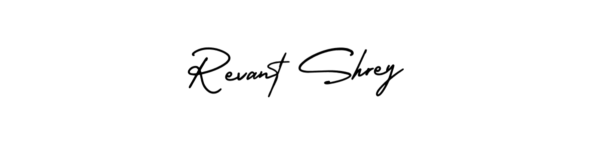 How to make Revant Shrey name signature. Use AmerikaSignatureDemo-Regular style for creating short signs online. This is the latest handwritten sign. Revant Shrey signature style 3 images and pictures png