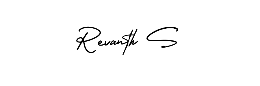 Also You can easily find your signature by using the search form. We will create Revanth S name handwritten signature images for you free of cost using AmerikaSignatureDemo-Regular sign style. Revanth S signature style 3 images and pictures png