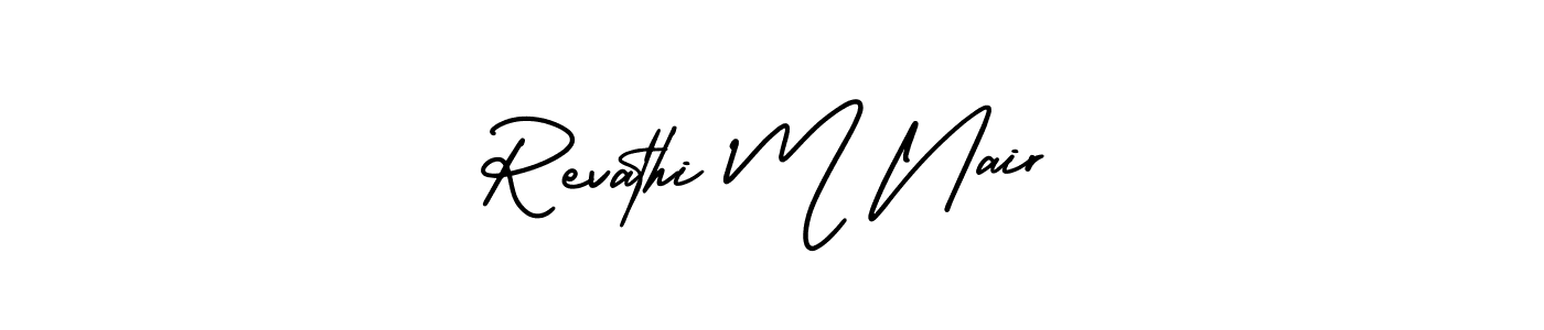 Also You can easily find your signature by using the search form. We will create Revathi M Nair name handwritten signature images for you free of cost using AmerikaSignatureDemo-Regular sign style. Revathi M Nair signature style 3 images and pictures png