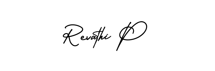 Revathi P stylish signature style. Best Handwritten Sign (AmerikaSignatureDemo-Regular) for my name. Handwritten Signature Collection Ideas for my name Revathi P. Revathi P signature style 3 images and pictures png