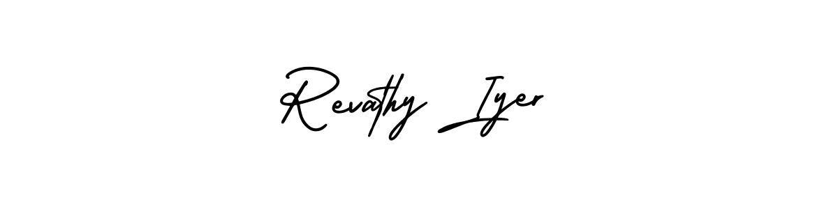 Also You can easily find your signature by using the search form. We will create Revathy Iyer name handwritten signature images for you free of cost using AmerikaSignatureDemo-Regular sign style. Revathy Iyer signature style 3 images and pictures png