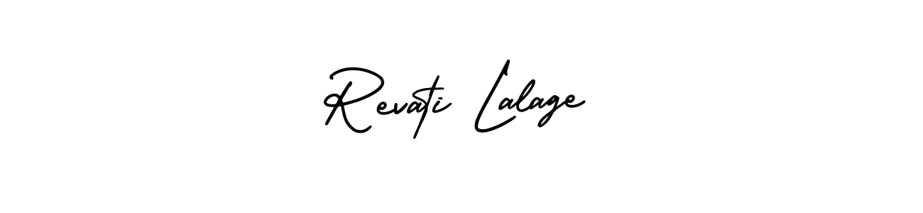 Revati Lalage stylish signature style. Best Handwritten Sign (AmerikaSignatureDemo-Regular) for my name. Handwritten Signature Collection Ideas for my name Revati Lalage. Revati Lalage signature style 3 images and pictures png