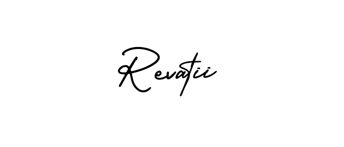 Make a beautiful signature design for name Revatii. With this signature (AmerikaSignatureDemo-Regular) style, you can create a handwritten signature for free. Revatii signature style 3 images and pictures png