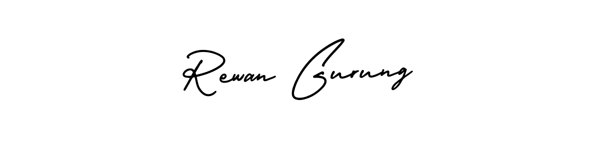 How to Draw Rewan Gurung signature style? AmerikaSignatureDemo-Regular is a latest design signature styles for name Rewan Gurung. Rewan Gurung signature style 3 images and pictures png