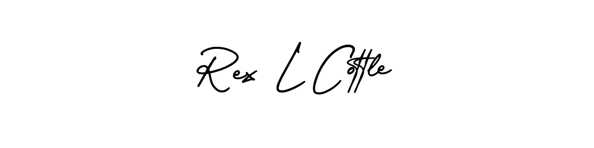 How to make Rex L Cottle signature? AmerikaSignatureDemo-Regular is a professional autograph style. Create handwritten signature for Rex L Cottle name. Rex L Cottle signature style 3 images and pictures png