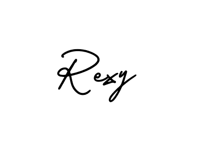 Create a beautiful signature design for name Rexy. With this signature (AmerikaSignatureDemo-Regular) fonts, you can make a handwritten signature for free. Rexy signature style 3 images and pictures png