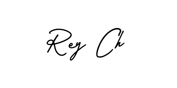 You should practise on your own different ways (AmerikaSignatureDemo-Regular) to write your name (Rey Ch) in signature. don't let someone else do it for you. Rey Ch signature style 3 images and pictures png